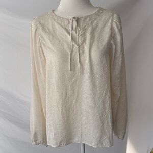 LOFT Cream Textured Blouse